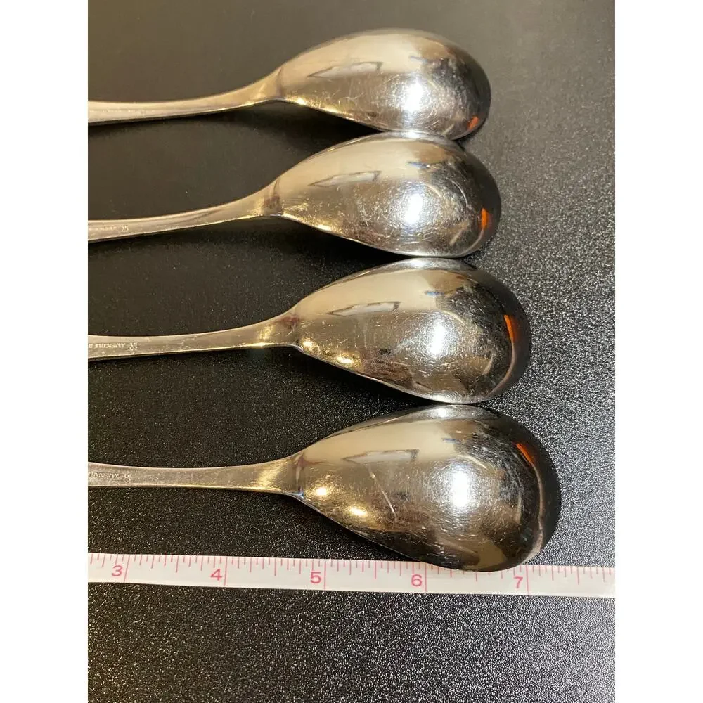 4 J.A. Henckels International Manor Pattern Oval Soup Spoons 7-3/8